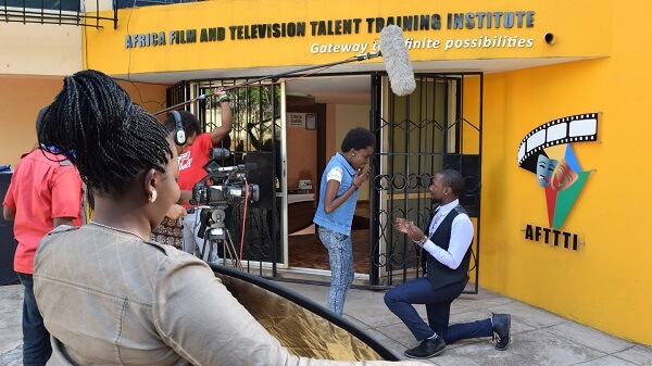 Africa Film and Television Talent Training Institute during a film acting lesson 