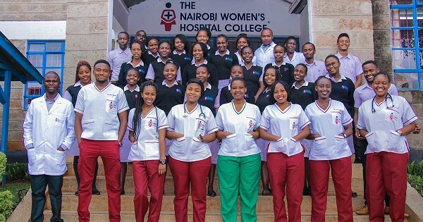 Students of Nairobi Hospital School of Nursing pose for a photo